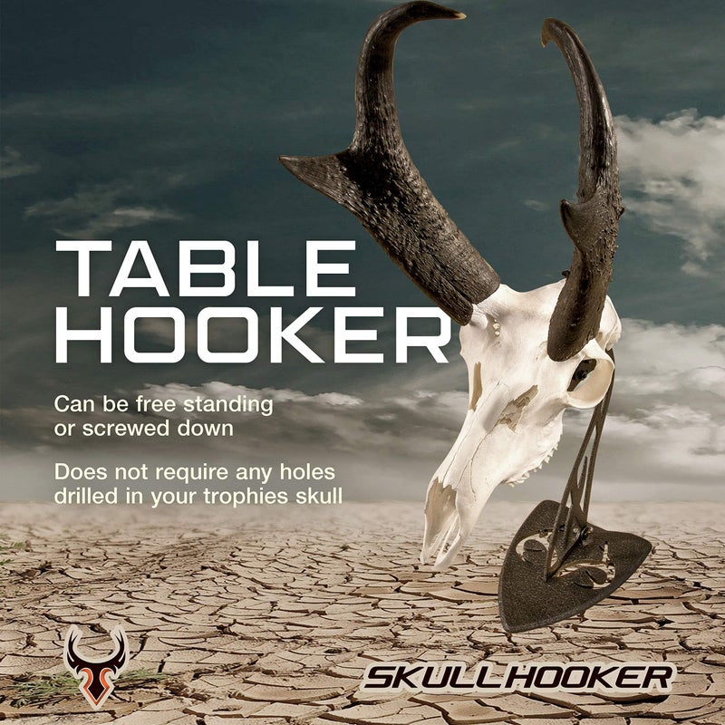 Skull Hooker Table Hooker Powder Coated Steel Trophy Mount - Perfect Kit for Table Display of Taxidermy Deer Antlers and Other Skulls, Graphite Black/Realtree Edition - Image 3